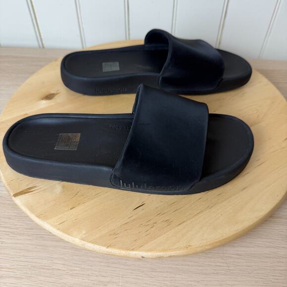 LULULEMON Restfeel Slide Sandal Women Size 9 Black Recovery Slip On Cushioned - Picture 10 of 13